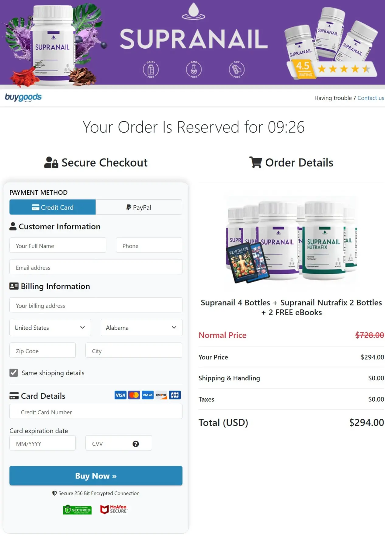 SupraNail secure checkout